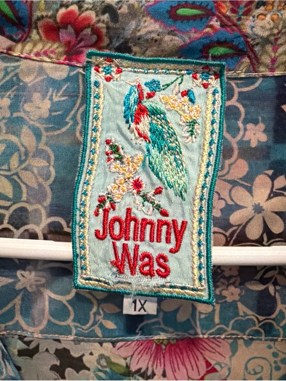 Johnny Was Milla Floral Print Long Sleeve Blouse Top Shirt 1X - Picture 5 of 10